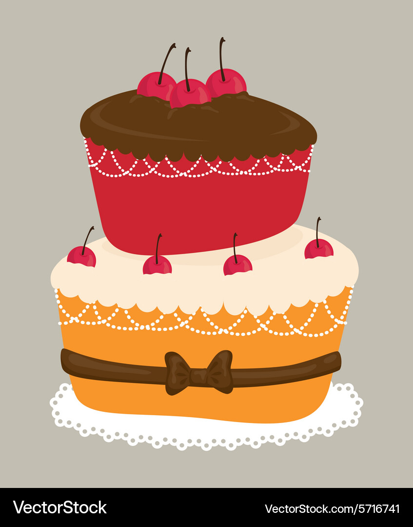 Dessert cake design Royalty Free Vector Image - VectorStock