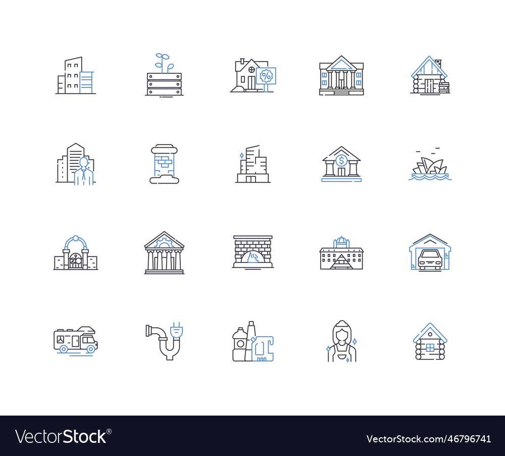 Development form line icons collection progress