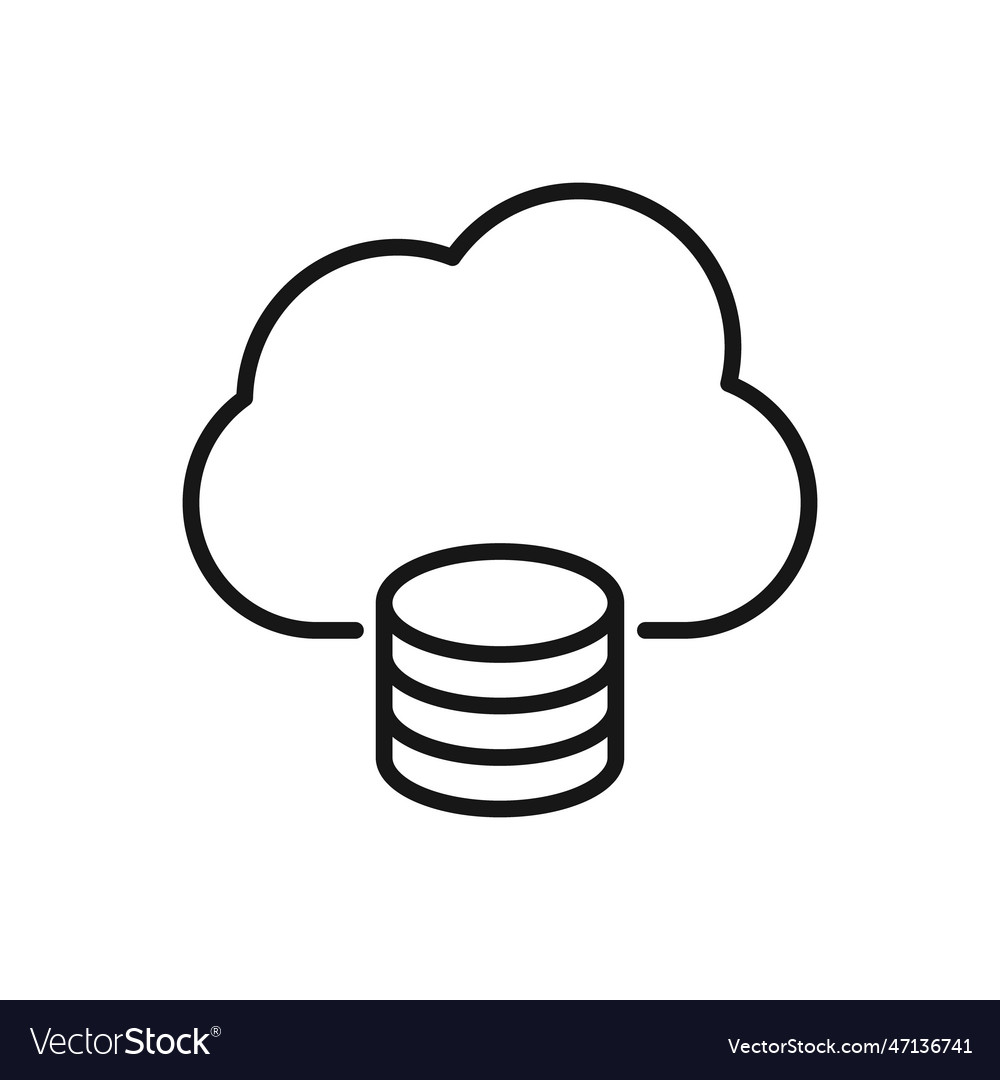 Editable icon of cloud computing database vector image Editable icon of cloud computing database