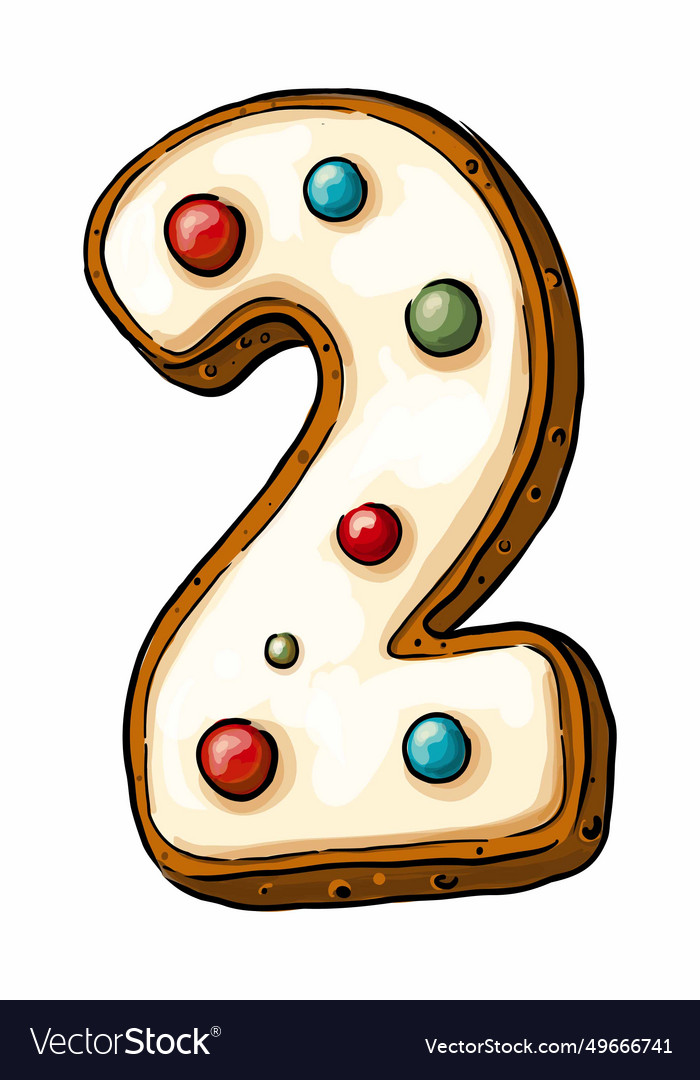 Figure in the form of number 2 shape vector image Figure in the form of number 2 shape