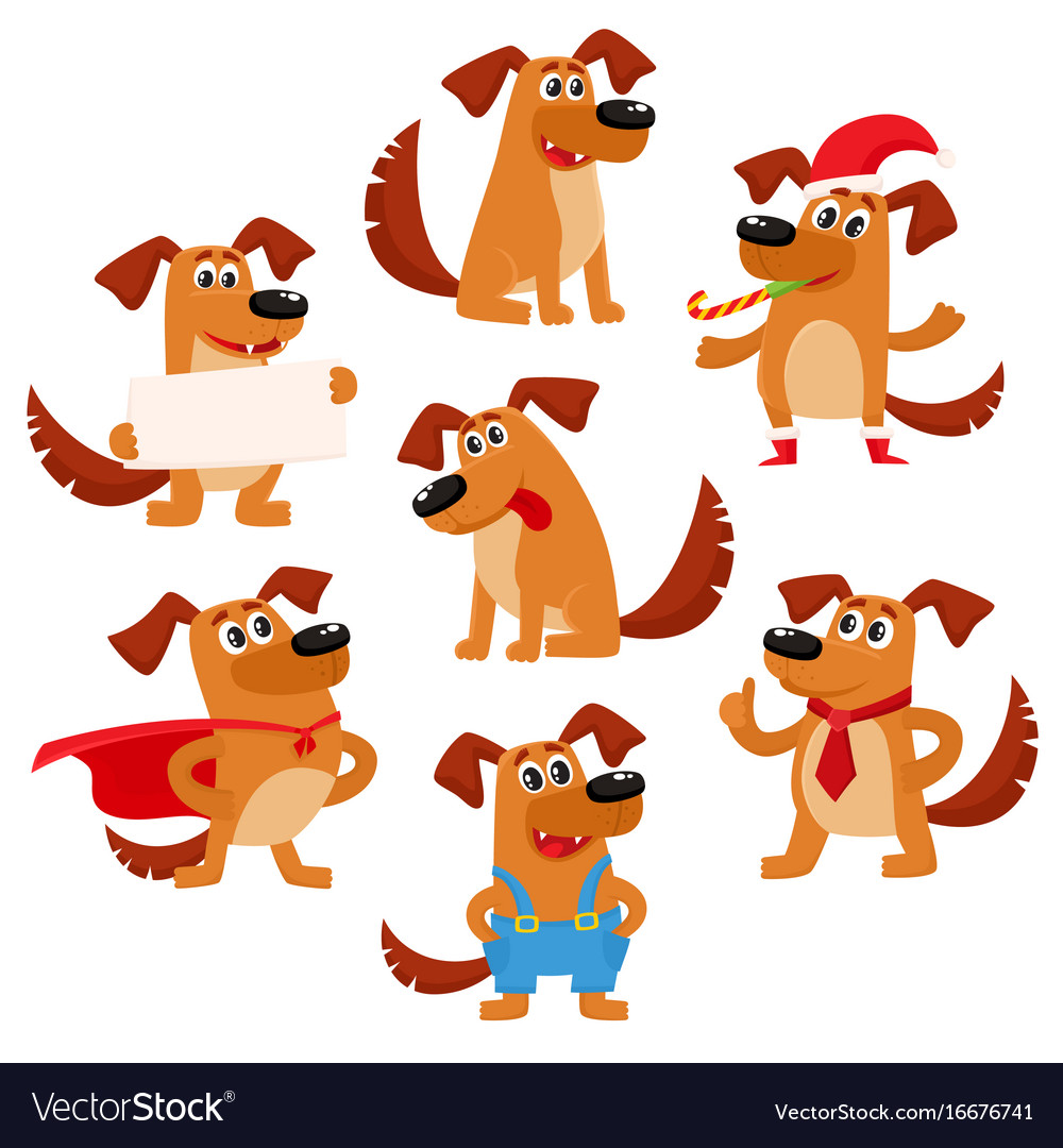 Happy Brown Puppy Cartoon