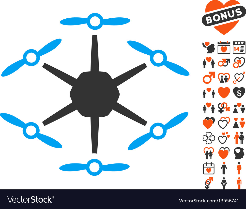 Hexacopter-Symbol mit Valentinsbonus