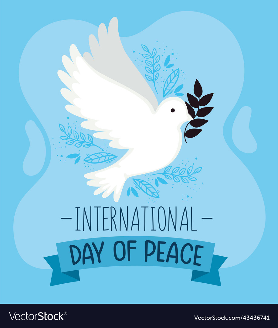 International peace day lettering card Royalty Free Vector