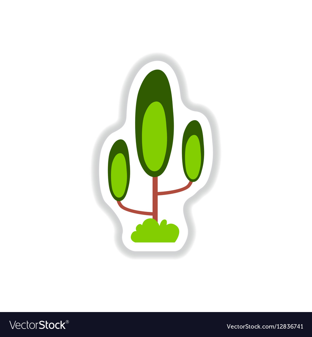 Labels with shadow flat icon tree