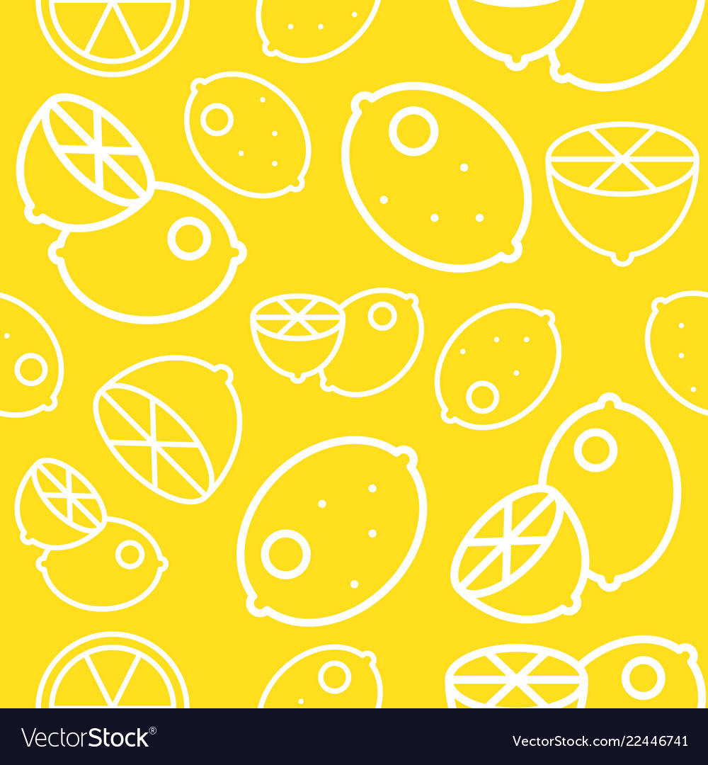 Lemon outline seamless pattern for use
