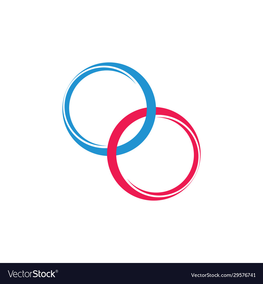 Linked rings 3d logo Royalty Free Vector Image