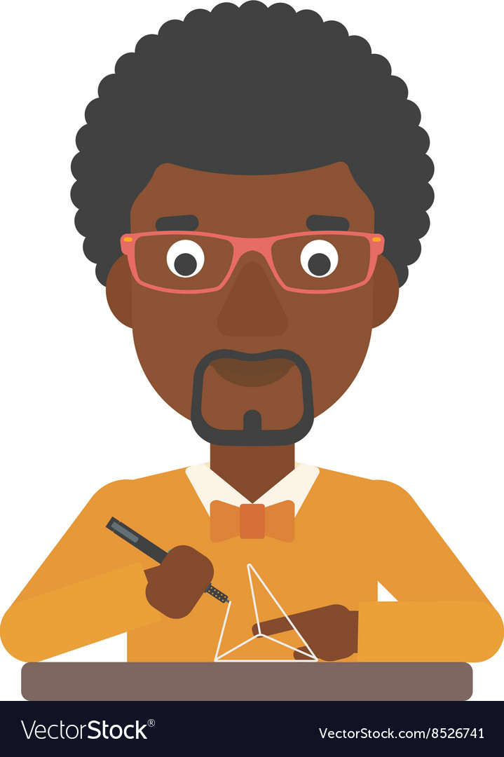 Man using three d pen