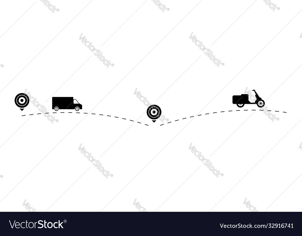 Path trip travels transport symbols car