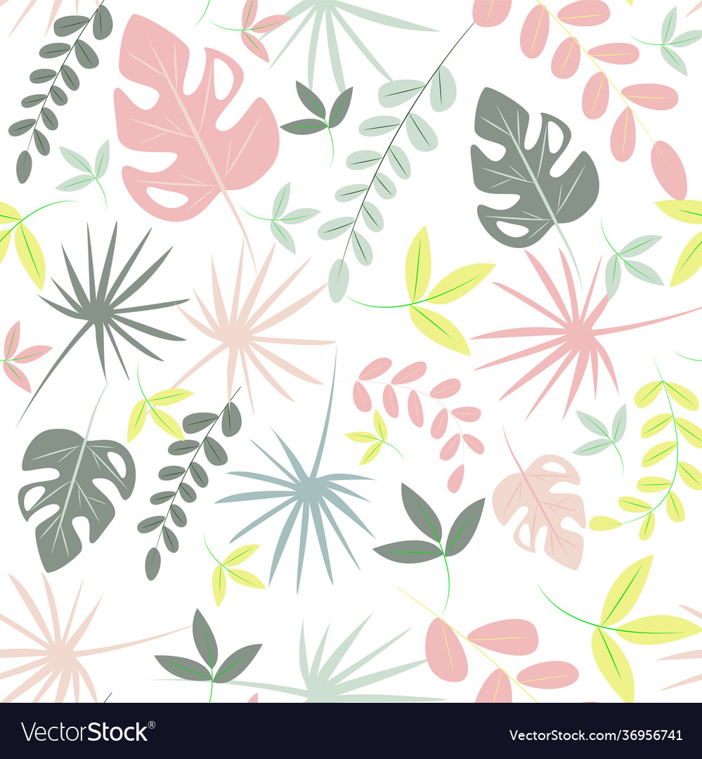 Seamless background with leaves light shades Vector Image