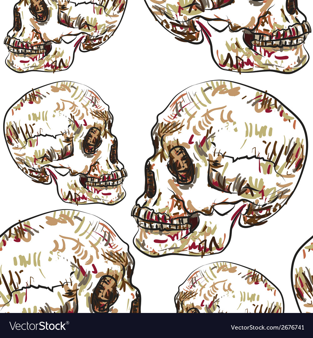 Seamless pattern of skull