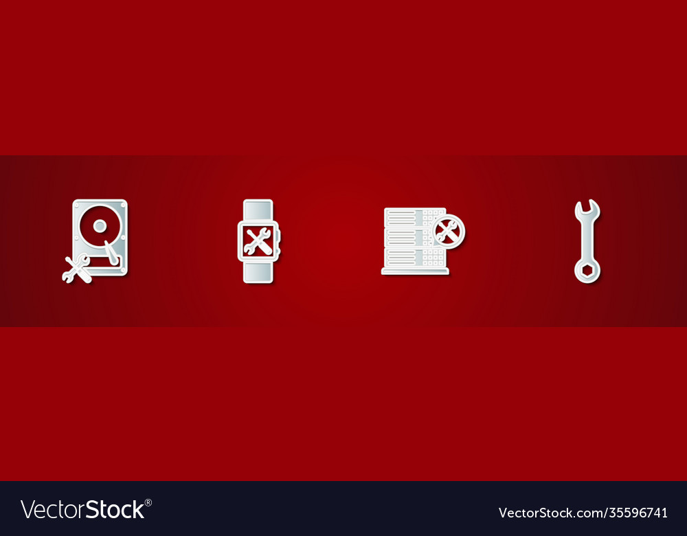 Set hard disk drive service smartwatch database Vector Image Set hard disk drive service smartwatch database