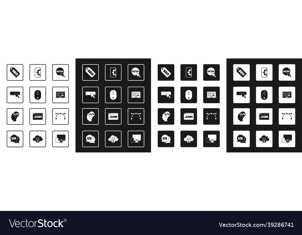 Set ui or ux design computer mouse seo vector image Set ui or ux design computer mouse seo