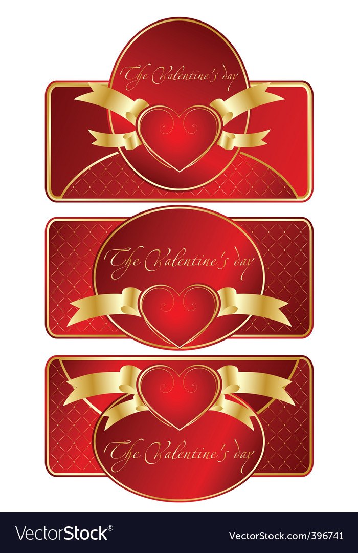 Set with valentines banners