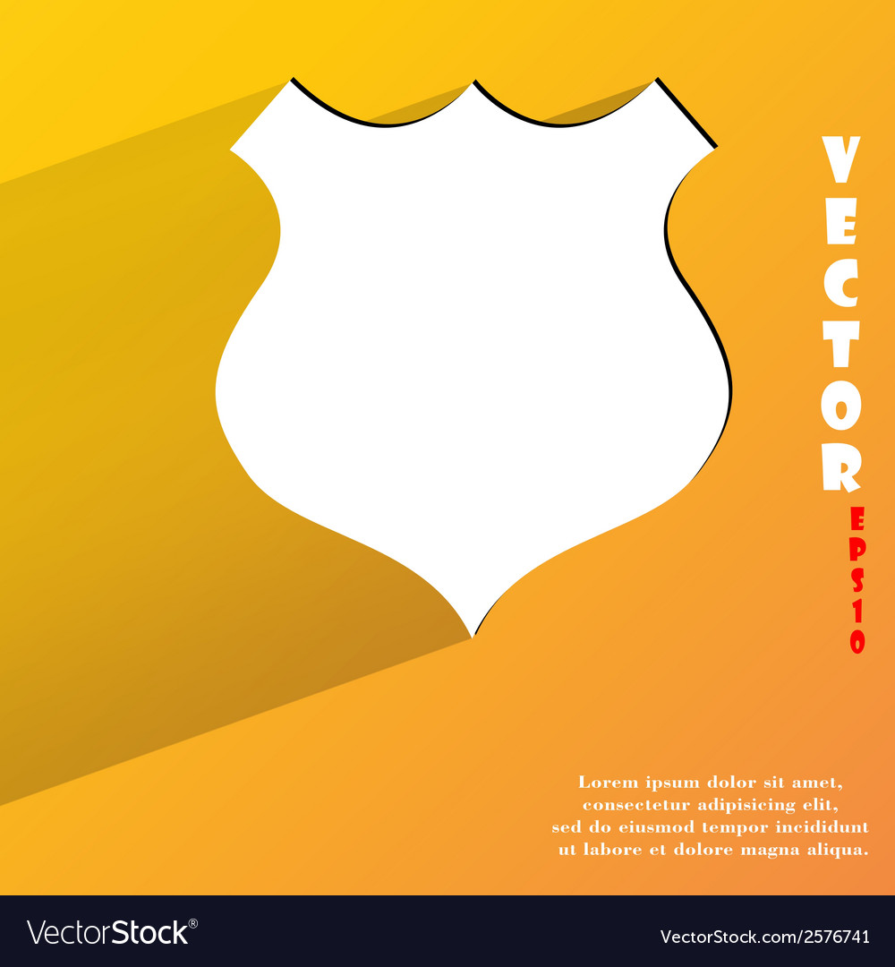 Shield flat modern web button with long shadow