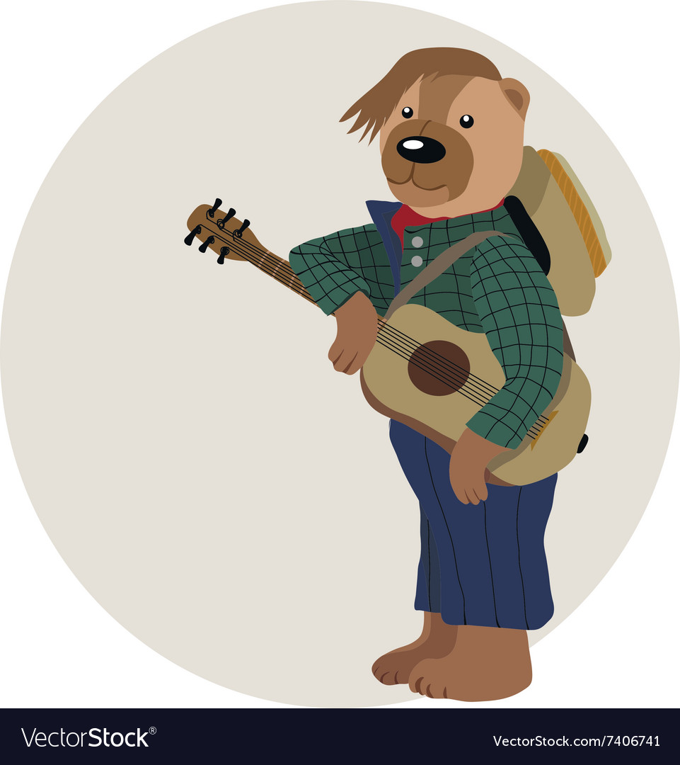 Teddy bear is guitarist