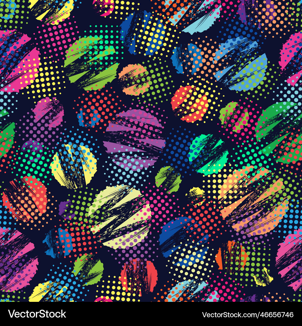 Abstract seamless pattern with circles halftone Vector Image