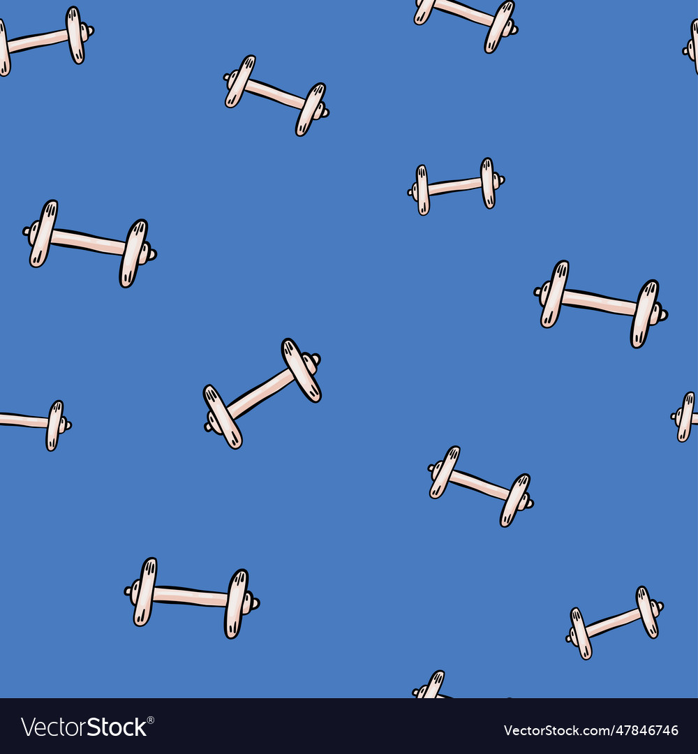 Abstract seamless pattern with the dumbbells Vector Image Abstract seamless pattern with the dumbbells