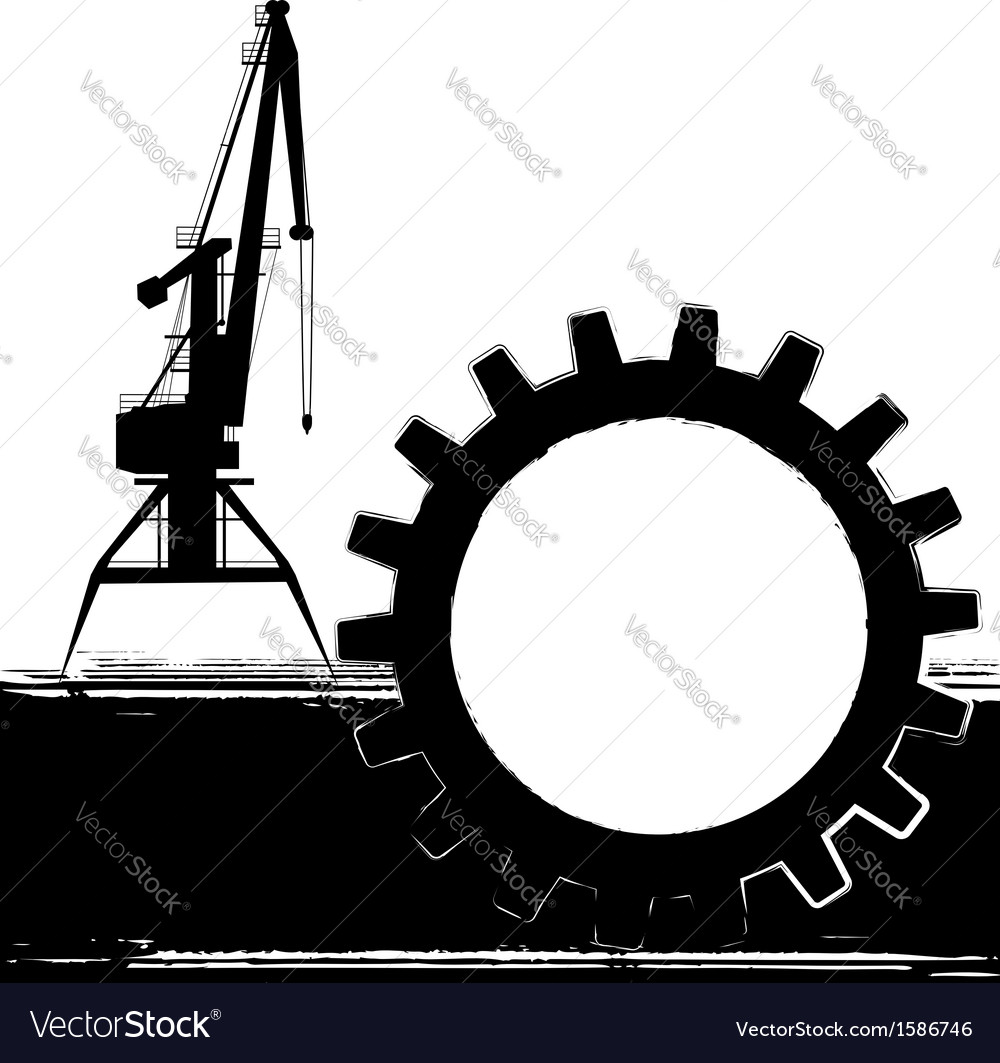 Background with port crane