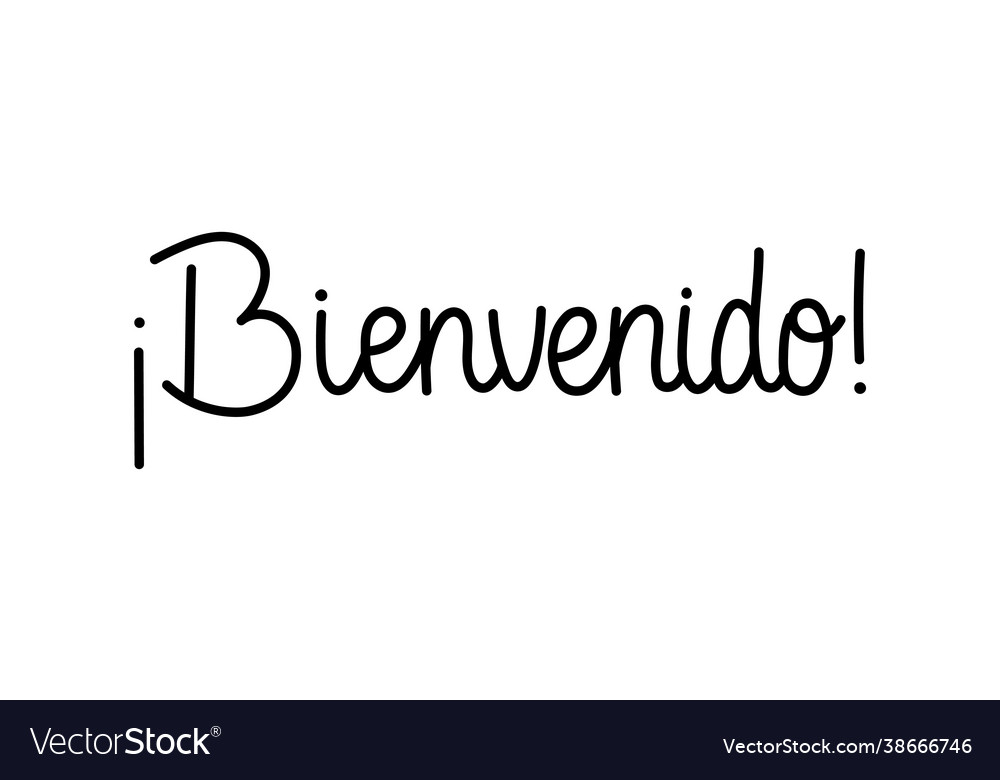 Bienvenido Text Drawing Stock Vector, Royalty-Free