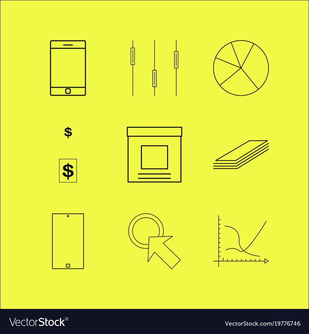 Business linear icon set simple outline icons