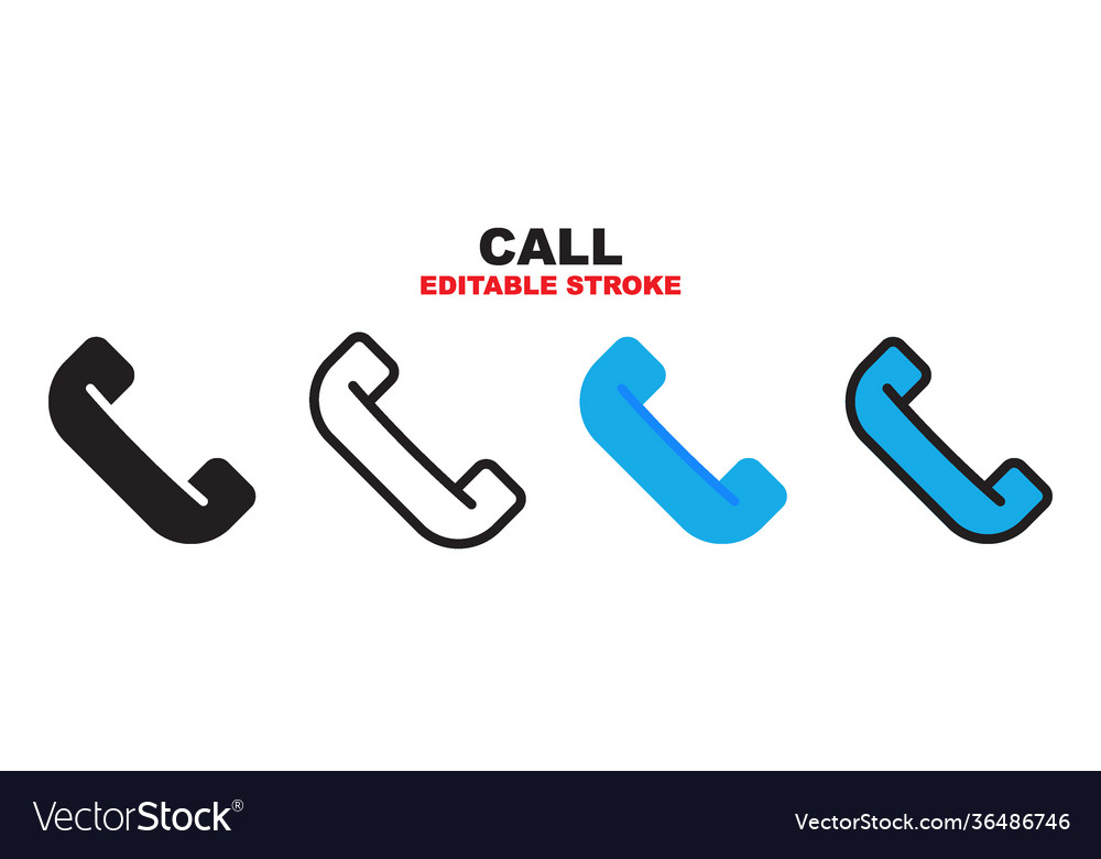 Call icon set with different styles editable vector image Call icon set with different styles editable