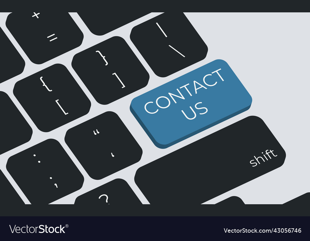 Contact us button on keyboard keys Vector Image Contact us button on keyboard keys