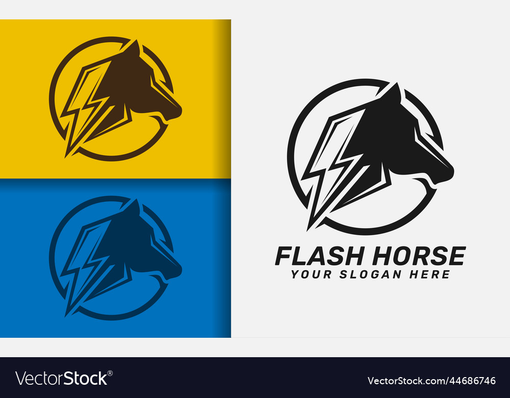 Creative horse logo design combined with flash