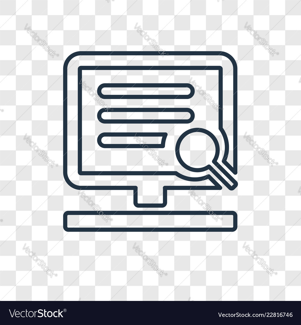Data concept linear icon isolated on transparent