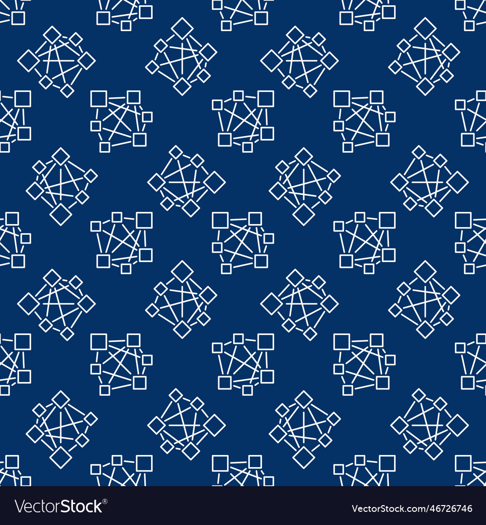 Deep learning neural network line blue seamless vector image Deep learning neural network line blue seamless
