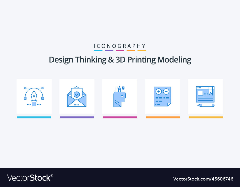 Design thinking and d printing modeling blue 5