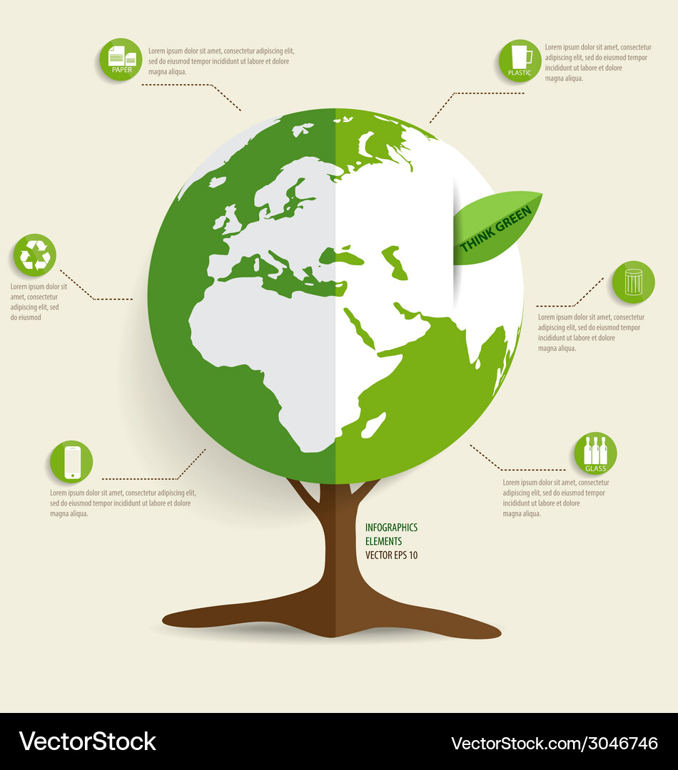 Ecology infographics design elements Royalty Free Vector