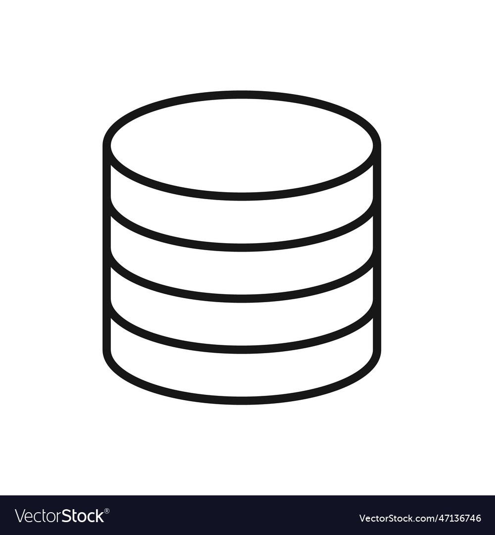 Editable icon of database isolated on white