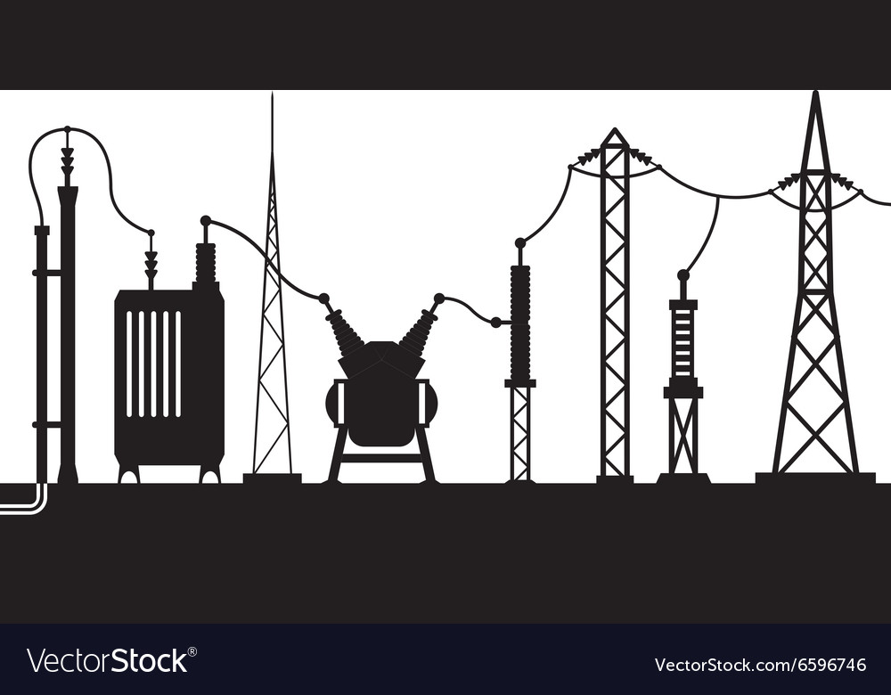 Electrical Substation Scene Royalty Free Vector Image