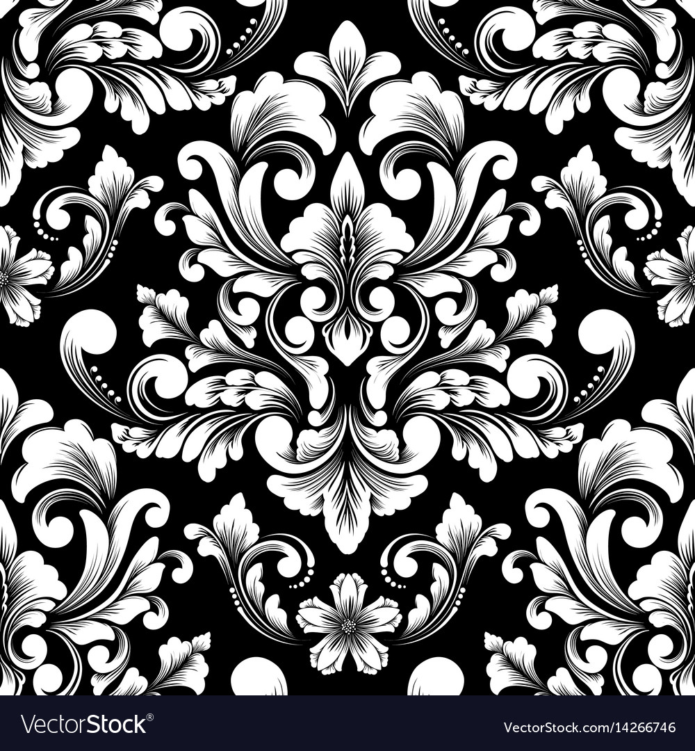 Elegant Floral Damask Pattern