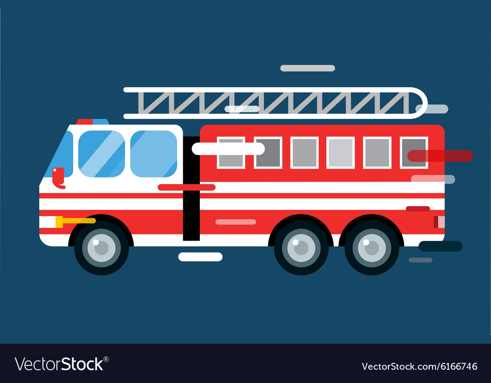 Fire truck car isolated cartoon silhouette