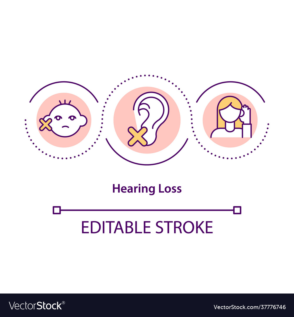 Hearing loss concept icon Royalty Free Vector Image