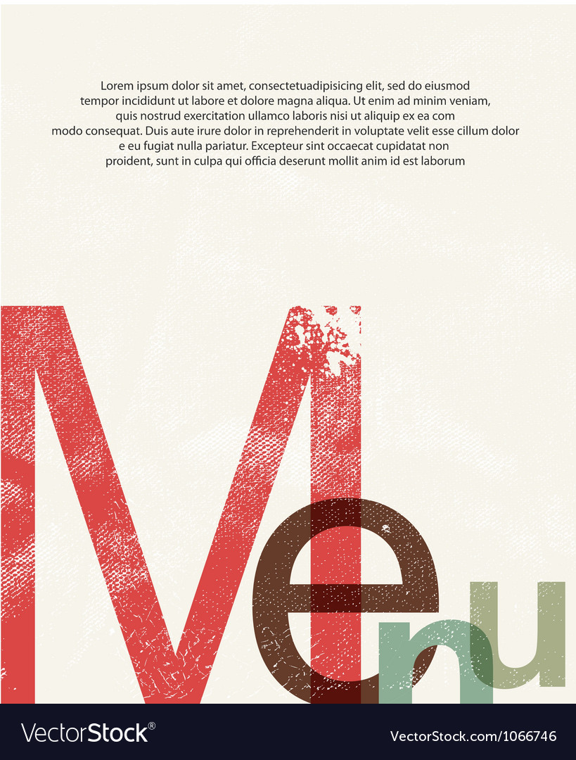 Menu design print background