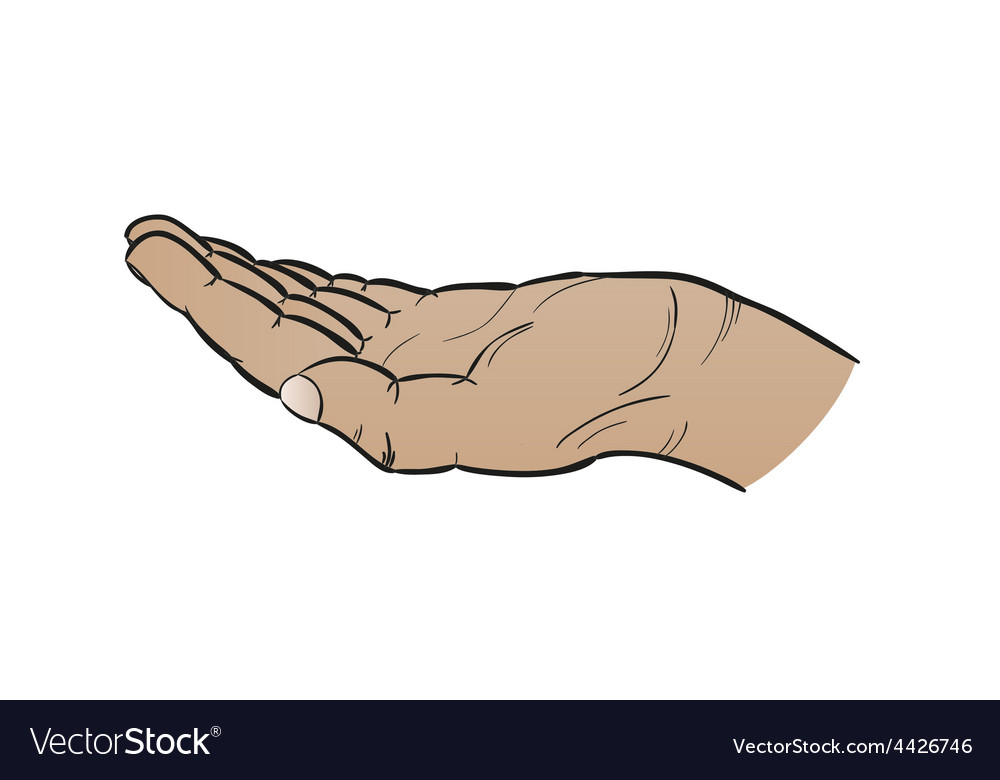 Open Black Hand Royalty Free Vector Image - Vectorstock