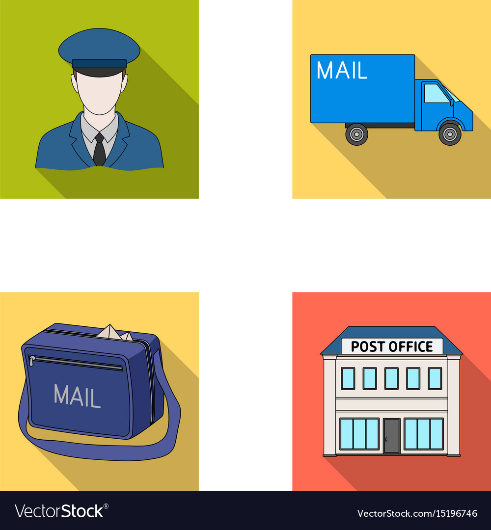 Postman in uniform mail machine bag