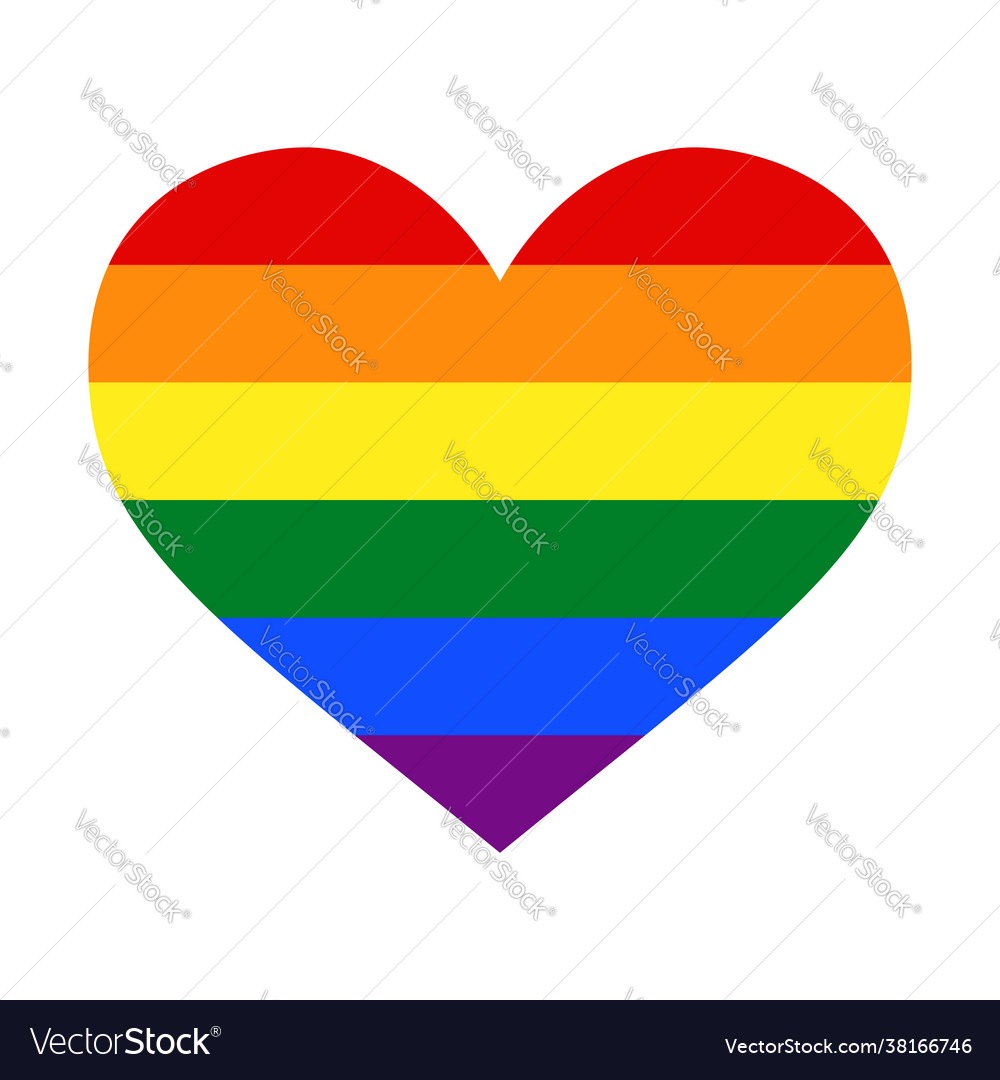 Rainbow Pride Heart Symbol