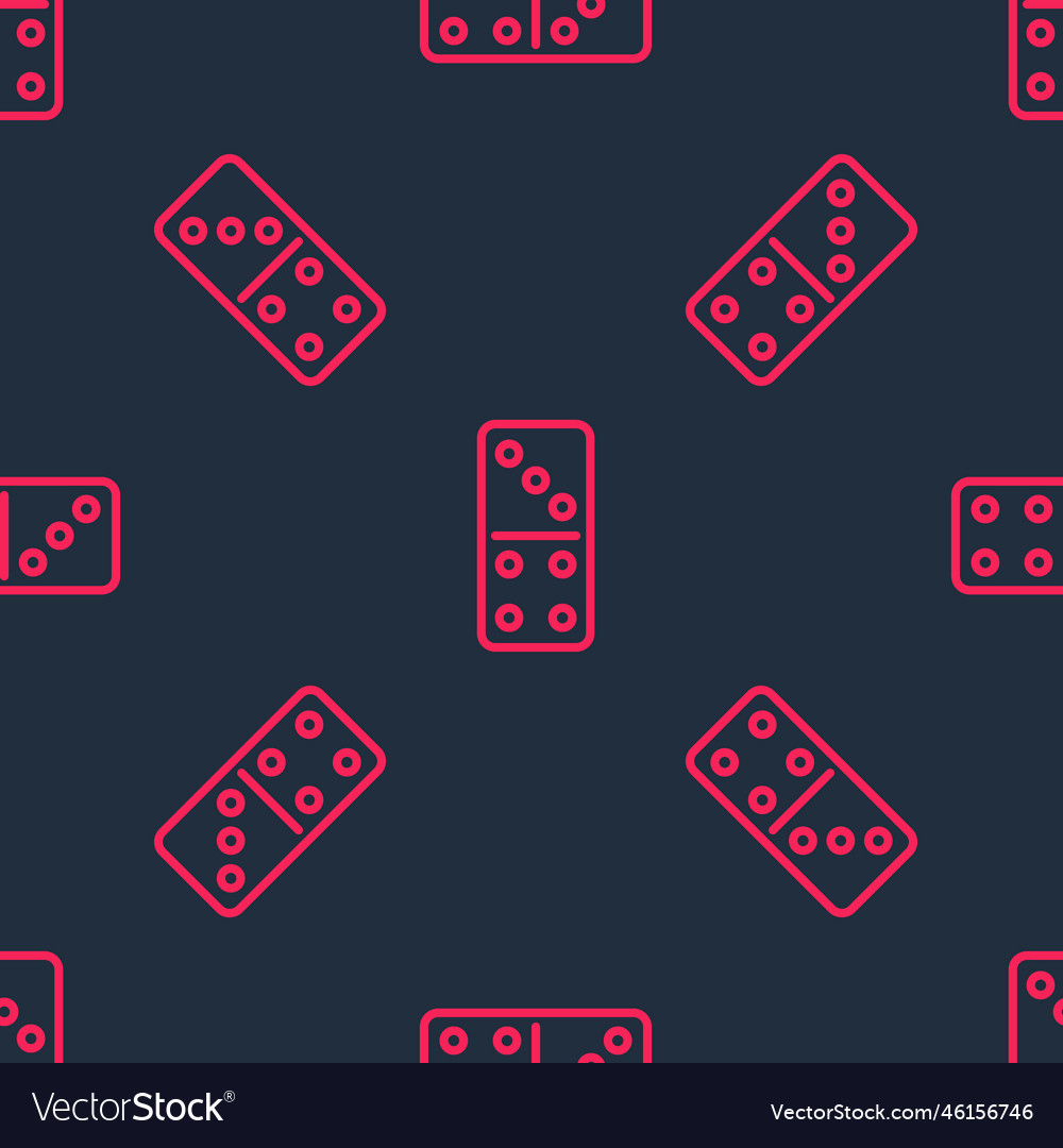Red line domino icon isolated seamless pattern Vector Image Red line domino icon isolated seamless pattern