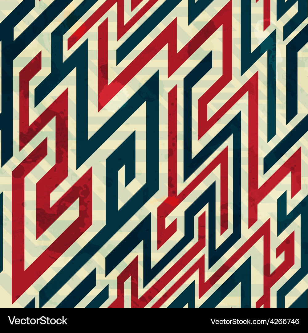 Retro lines seamless pattern with grunge effect Vector Image