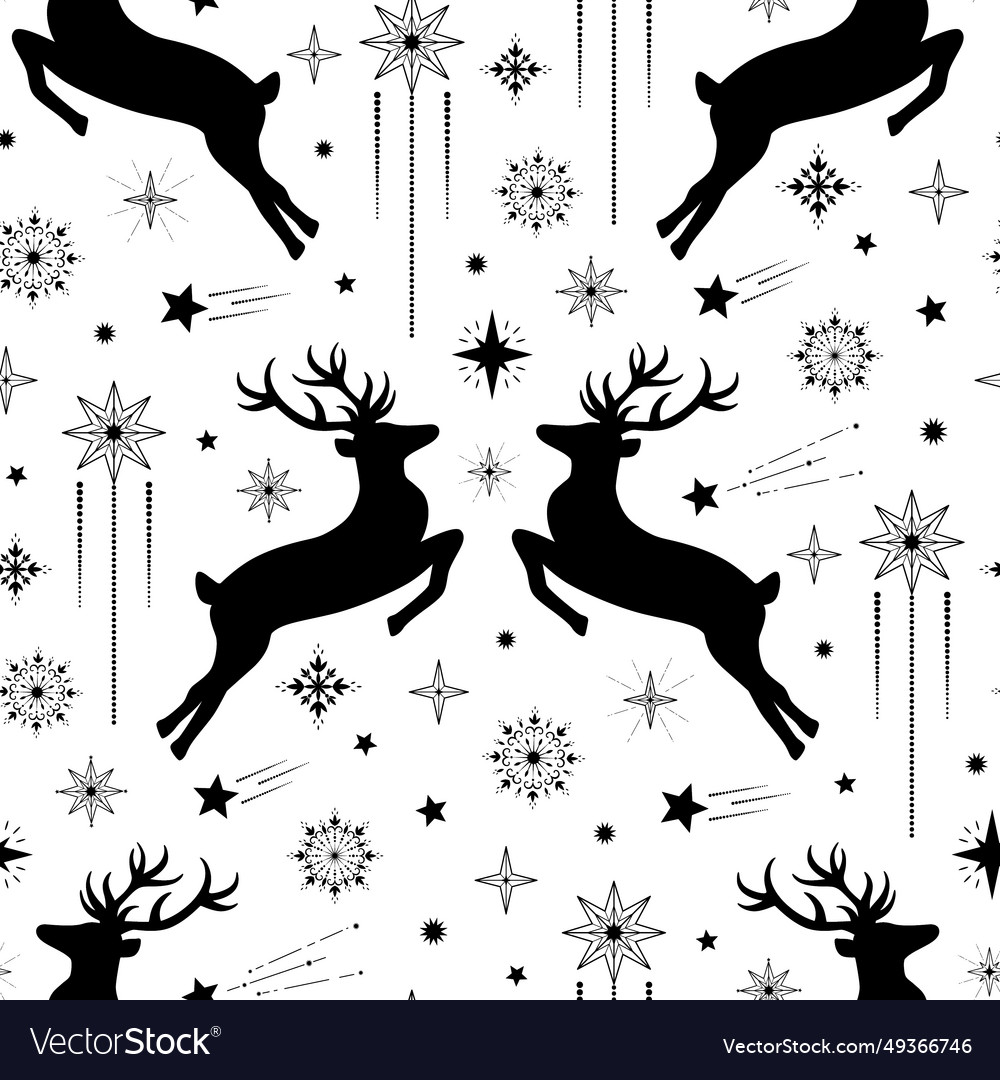 Seamless pattern of decorative christmas reindeer