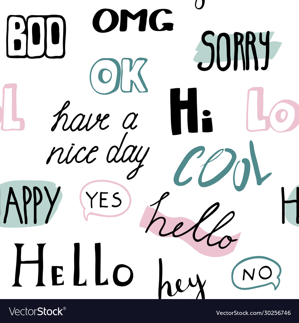 Seamless pattern with different words