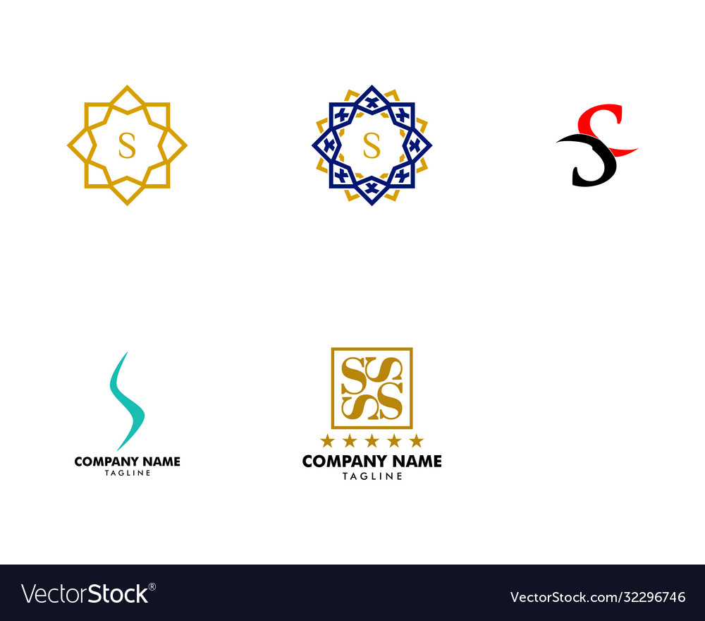 Set initial letter s logo template design