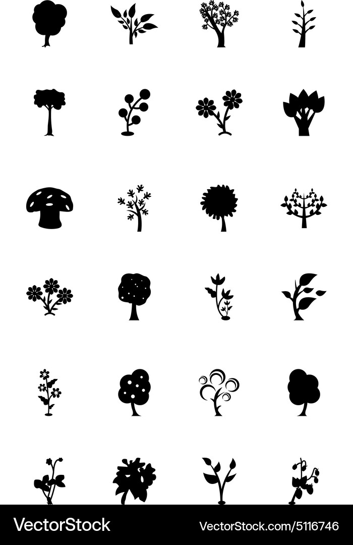 Trees icons 3 Royalty Free Vector Image - VectorStock