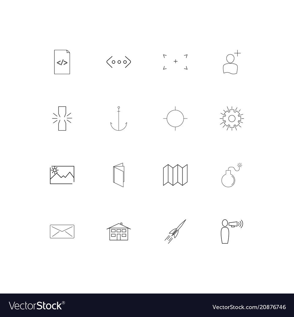 Web linear thin icons set outlined simple