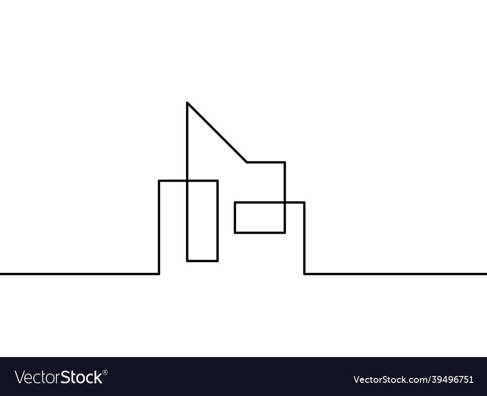 Abstrakte Architektur als kontinuierliche Linienzeichnung Vector Image Abstrakte Architektur als kontinuierliche Linienzeichnung