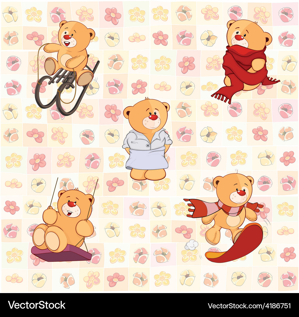Bear set Royalty Free Vector Image - VectorStock
