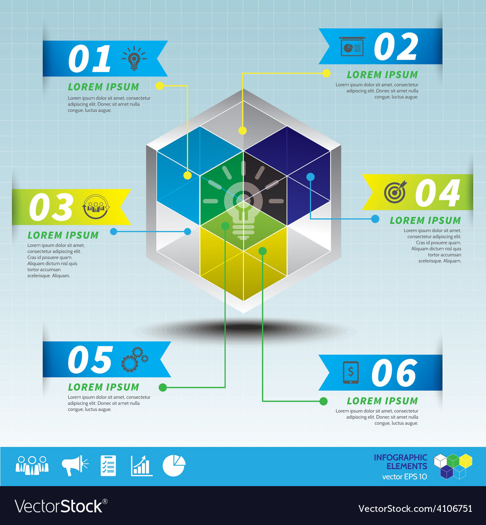 Cube business infographic template